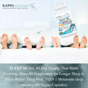 KAPPA NUTRITION Sleep 60Mg of Melatonin 60 - Day Supply - Suppviv