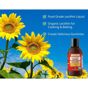 Kate Naturals Sunflower Lecithin Liquid for Cooking and Baking. (4Oz, Organic, Vegan, Gluten - Free) - Suppviv