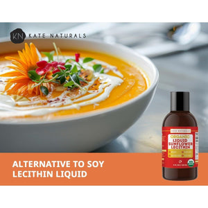 Kate Naturals Sunflower Lecithin Liquid for Cooking and Baking. (4Oz, Organic, Vegan, Gluten - Free) - Suppviv
