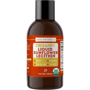 Kate Naturals Sunflower Lecithin Liquid for Cooking and Baking. (4Oz, Organic, Vegan, Gluten - Free) - Suppviv