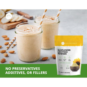 Kate Naturals Sunflower Lecithin Powder for Baking Bread, Gummies, Cooking (4Oz) 100% Natural.