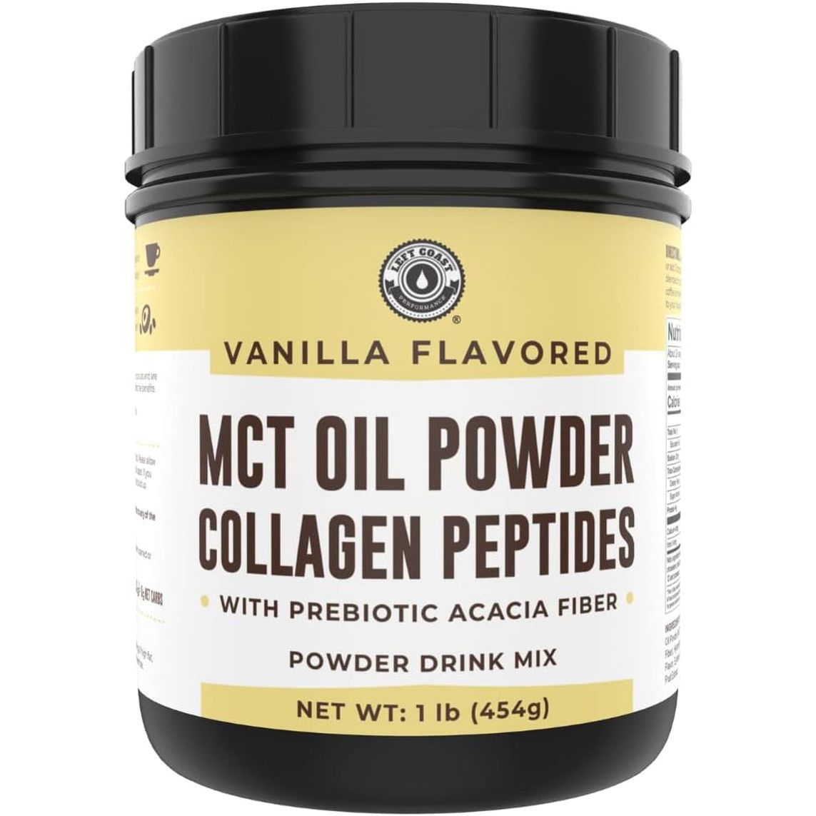 Keto MCT Oil Powder + Collagen + Prebiotic Acacia Fiber, Vanilla Flavor, 16Oz. - Suppviv