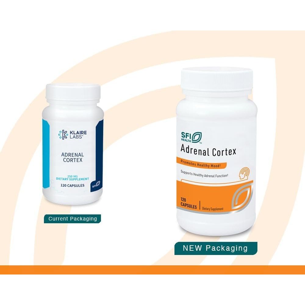Klaire Labs Adrenal Cortex 250 Mg - Adrenal Support Supplements (120 Capsules) - Suppviv