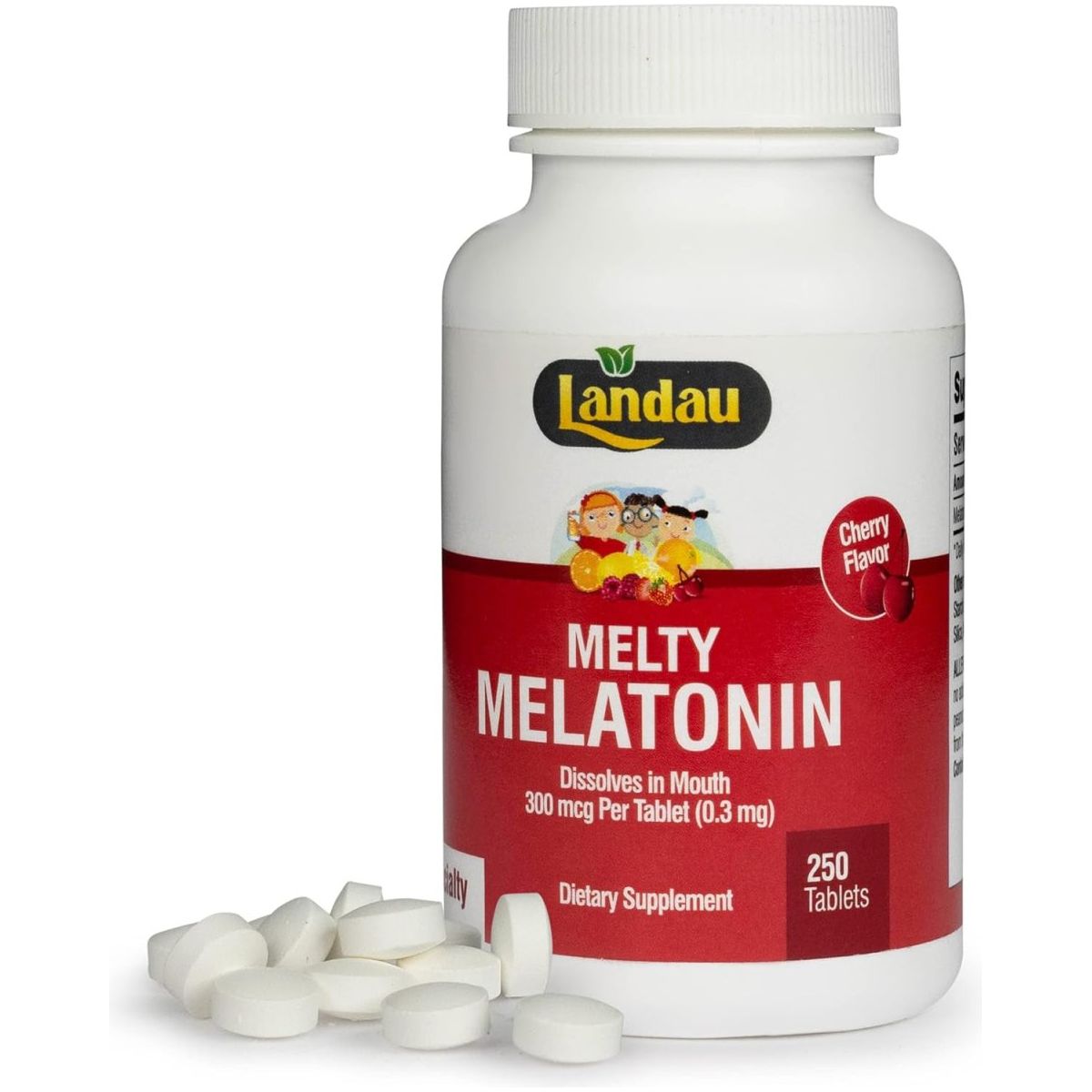Landau 0.3Mg - 300 Mcg Melty Melatonin for Kids & Adults 250 Tablets - Suppviv