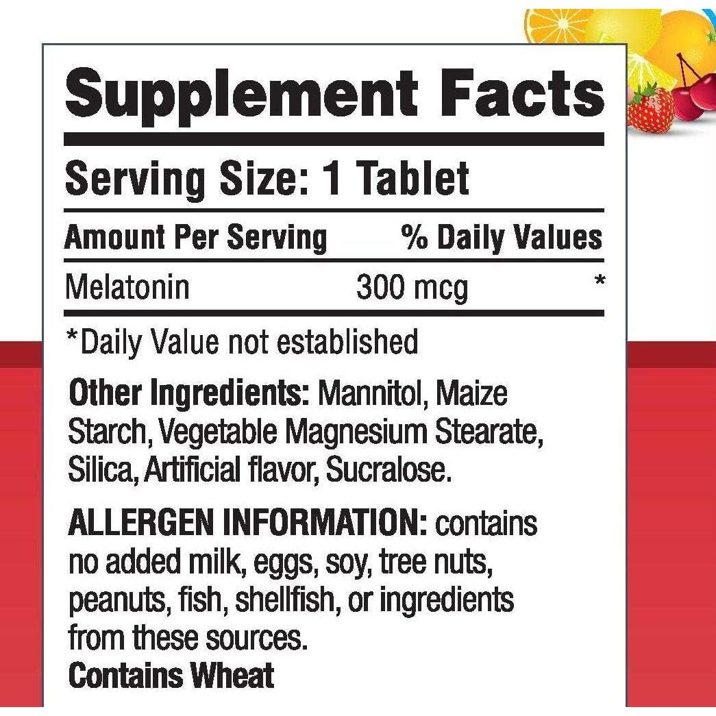 Landau 0.3Mg - 300 Mcg Melty Melatonin for Kids & Adults 250 Tablets - Suppviv