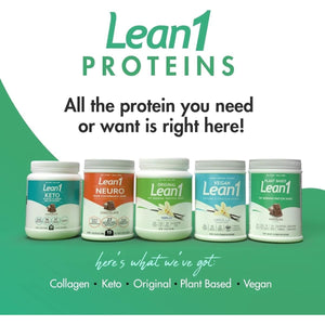 Lean1 Plant - Based Meal Replacement Protein Powder, Chocolate Flavor, 15 - Serving Tub - Suppviv