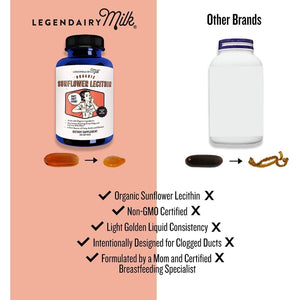 Legendairy Milk Sunflower Lecithin 1200Mg, Lactation Support, Organic Sunflower Lecithin Supplement 200 Softgels - Suppviv