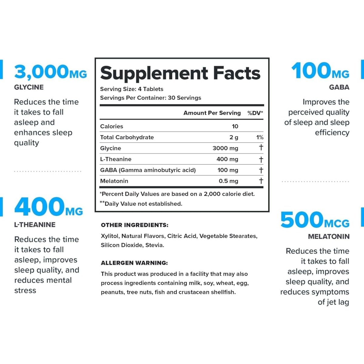 Legion Lunar Natural Sleep Aid Chewable Tablets with Melatonin, L - Glycine, 30 Serving - Suppviv