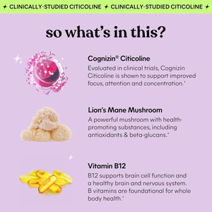 Lemme Focus Concentration & Brain Health Gummies - Strawberry (50 Count) - Suppviv