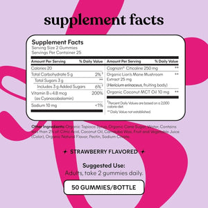 Lemme Focus Concentration & Brain Health Gummies - Strawberry (50 Count) - Suppviv