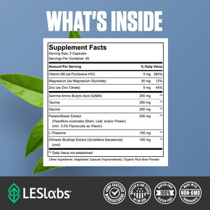 LES Labs GABA Health – Calm Mind & Relaxation, Stress Relief, Neurotransmitter Support 90 Capsules - Suppviv