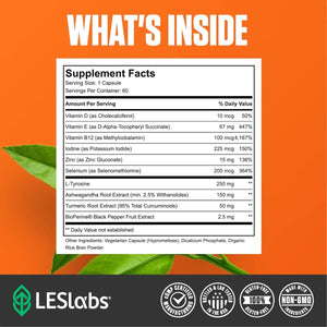 LES Labs Thyroid Support – Metabolic Health, Thyroid Hormone Production 60 Capsules - Suppviv