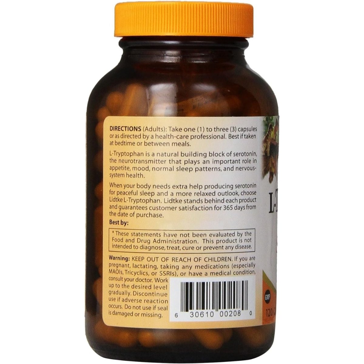 Lidtke Technologies L - Tryptophan Capsules, 120 Count - Suppviv