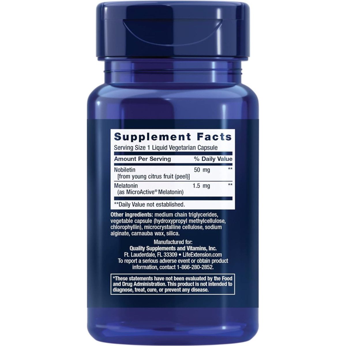 Life Extension Circadian Sleep - Nobiletin Citrus Extract 1.5 Mg Melatonin 30 Capsules - Suppviv