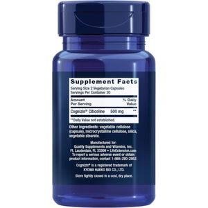 Life Extension Citicoline (Cdp-Choline) - Citicoline Supplement for Brain & Cognitive Health 60 Capsules.