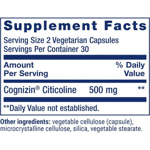 Life Extension Citicoline (Cdp - Choline) - Citicoline Supplement for Brain & Cognitive Health 60 Capsules - Suppviv