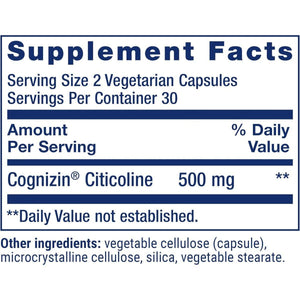 Life Extension Citicoline (Cdp-Choline) - Citicoline Supplement for Brain & Cognitive Health 60 Capsules.