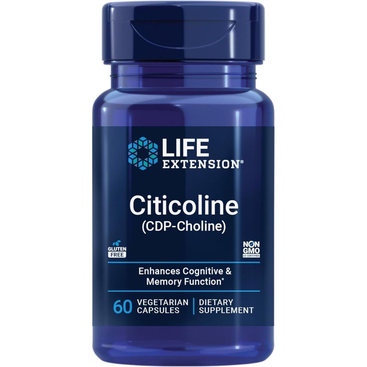 Life Extension Citicoline (Cdp - Choline) - Citicoline Supplement for Brain & Cognitive Health 60 Capsules - Suppviv