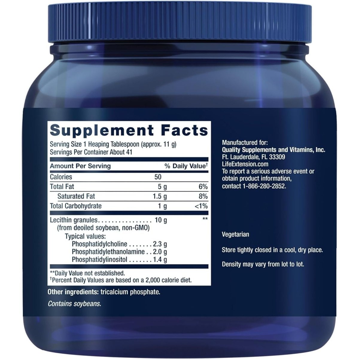 Life Extension Lecithin, Promotes Healthy Cell Structure and Function in the Brain, 454 Grams - Suppviv