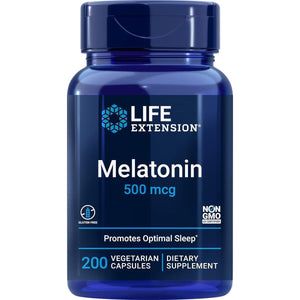 Life Extension Melatonin 500 Mcg – Gently Promotes Sleep 200 Capsules - Suppviv