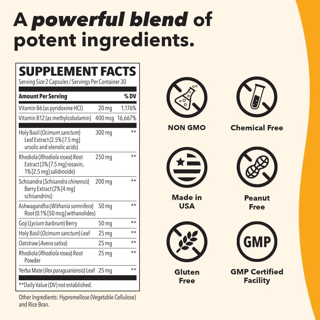 Lifeseasons - Adrenal - T - Adrenal Fatigue Support Supplement - 60 Capsules - Suppviv