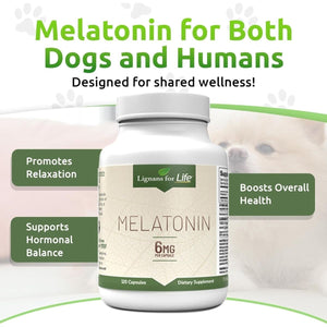 Lignans for Life Melatonin for Dogs & People, 6Mg - 120 Capsules - Suppviv