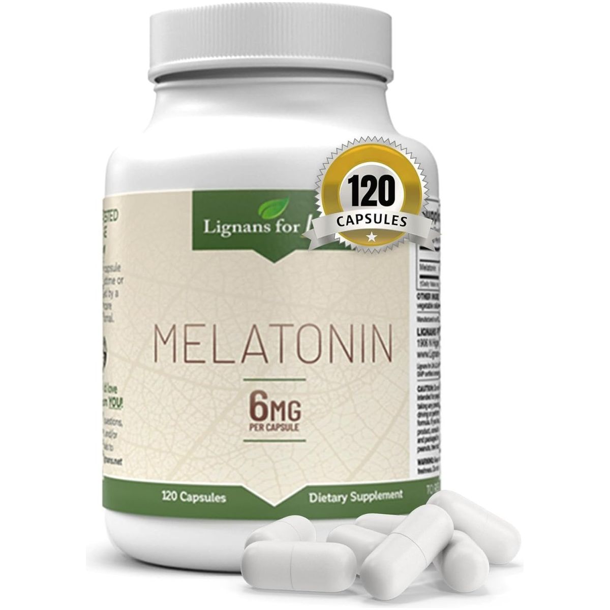 Lignans for Life Melatonin for Dogs & People, 6Mg - 120 Capsules - Suppviv