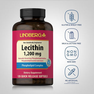 Lindberg Lecithin 1200Mg Supplement | 120 Softgel Capsules - Suppviv