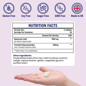 Liposomal Hyaluronic Acid Supplements 1000Mg - High Bioavailable Dietary Hyaluronic Acid Capsules - Suppviv