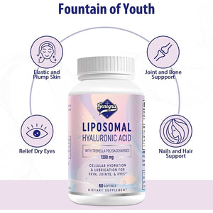Liposomal Hyaluronic Acid Supplements 1000Mg - High Bioavailable Dietary Hyaluronic Acid Capsules - Suppviv