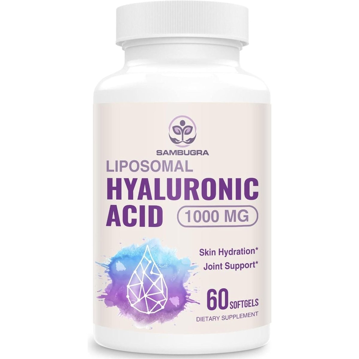 Liposomal Hyaluronic Acid Supplements, High Bioavailability Hyaluronic Acid Capsules, 1000Mg 60 Capsules - Suppviv