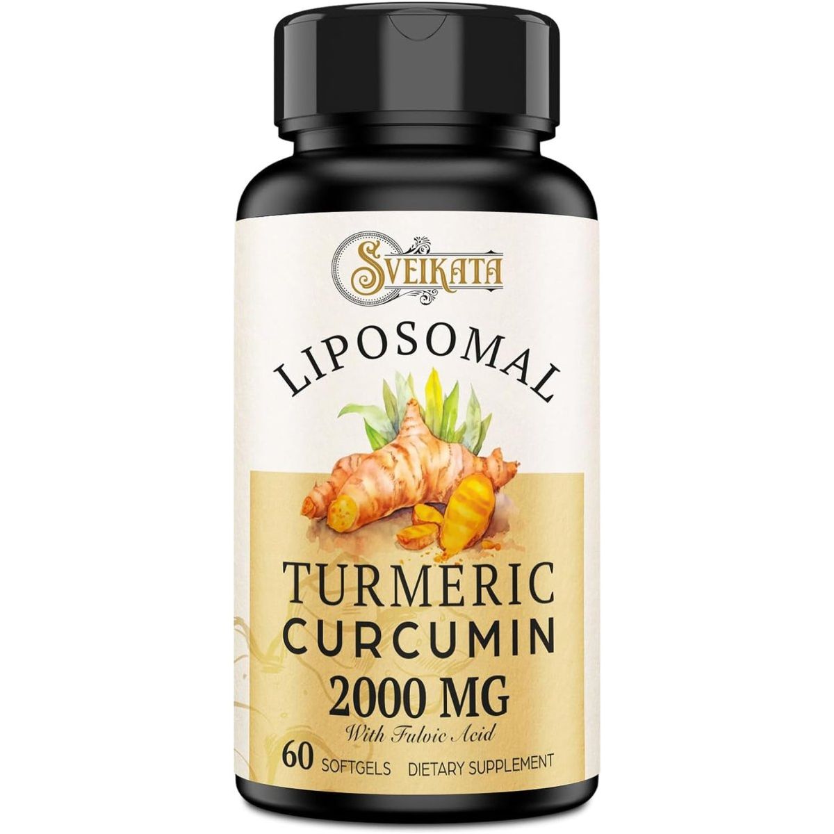 Liposomal Turmeric Curcumin Supplement 2000Mg, ) 60 Softgels - Suppviv