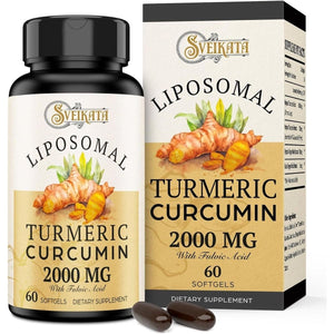 Liposomal Turmeric Curcumin Supplement 2000Mg, ) 60 Softgels - Suppviv
