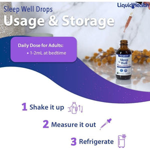 LIQUIDHEALTH Sleep Well - Natural Sleep Aid Melatonin Drops (2 Oz) - Suppviv