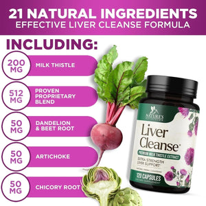 Liver Cleanse Detox & Repair Formula - 120 Capsules - Suppviv