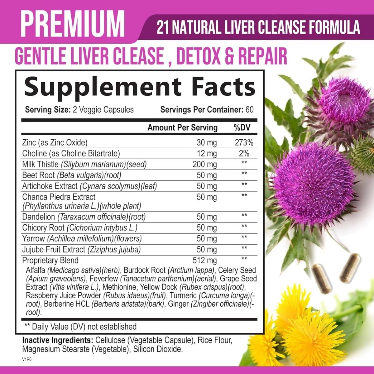 Liver Cleanse Detox & Repair Formula - 120 Capsules - Suppviv