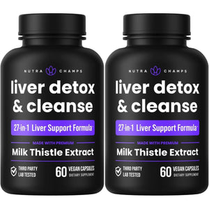 Liver Cleanse Detox & Repair Formula | 20+ Herbs | Premium Liver Support Pills Supplement, 60 Capsules (2 - Pack) - Suppviv