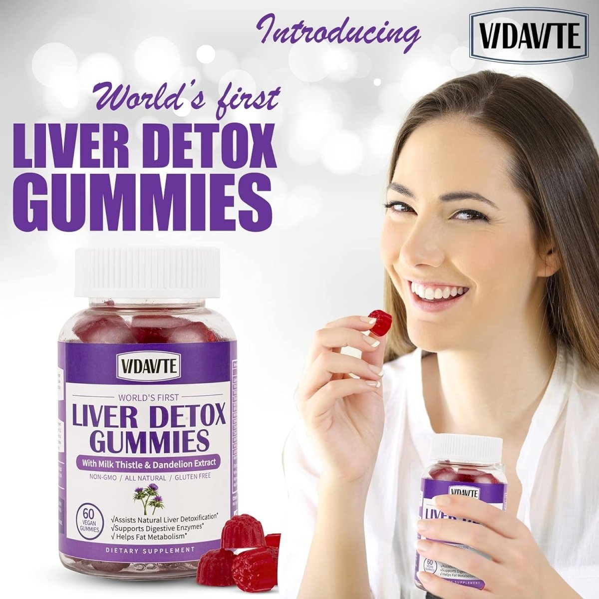 Liver Cleanse Detox & Repair Gummies 1500Mg Milk Thistle 1 PACK - Suppviv