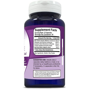 Liver Cleanse, Detox & Support with Milk Thistle, Artichoke, Dandelion & Turmeric, 90 Capsules - Suppviv