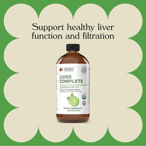 Liver Complete 8Oz Organic Liquid Concentrate - Liver Cleanse & Digestive Bitters Vinegar Supplement - Suppviv