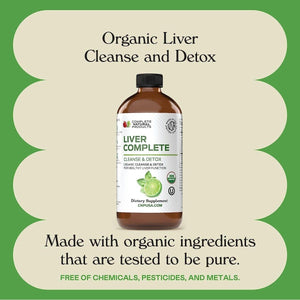 Liver Complete 8Oz Organic Liquid Concentrate - Liver Cleanse & Digestive Bitters Vinegar Supplement - Suppviv