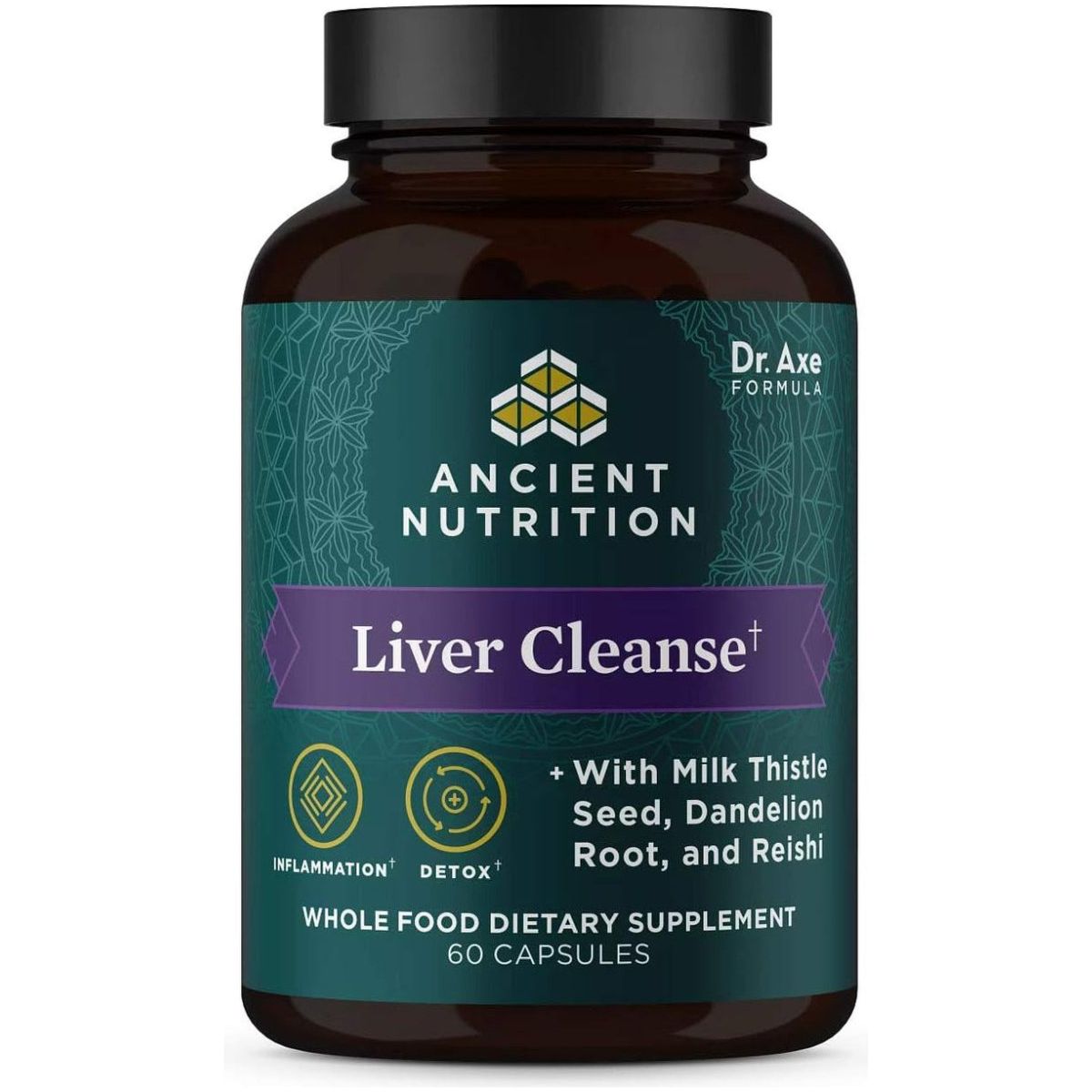 Liver Detox Supplement by Ancient Nutrition,1300Mg, 60 Count - Suppviv