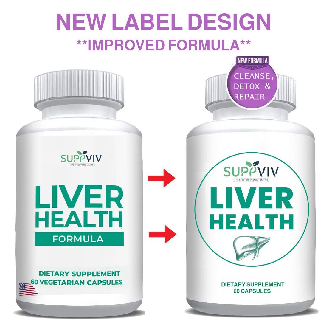 Liver Health Formula |Liver Cleanse Detox & Liver Support with Milk Thistle Extract , 30 Days Supply - Suppviv