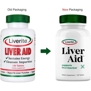 LIVERITE Liver Aid 2 - Pack (240 Tablets Total) Liver Support, Cleanse, Care,Function And Energy. - Suppviv