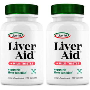 LIVERITE Liver Aid with Milk Thistle 2 - Pack 150 Capsules (Total 300) - Suppviv