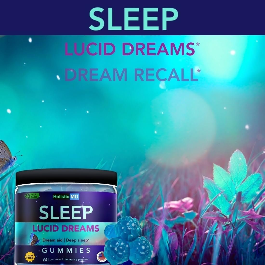 Lucid Dreams Deep Sleep - Mugwort Herb 5 Htp Mucuna Pruriens Choline Supplements 60 Ct - Suppviv
