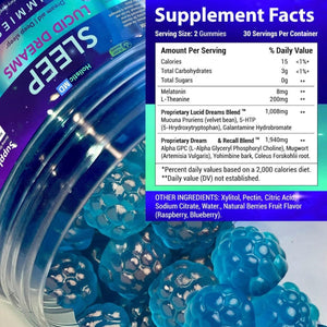 Lucid Dreams Deep Sleep - Mugwort Herb 5 Htp Mucuna Pruriens Choline Supplements 60 Ct - Suppviv