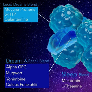Lucid Dreams Deep Sleep - Mugwort Herb 5 Htp Mucuna Pruriens Choline Supplements 60 Ct - Suppviv