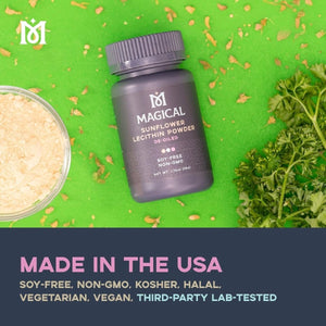 MAGICAL BUTTER Machine Sunflower Lecithin Powder 1.76 Oz - Enhances Texture & Stability in Cooking & Baking - Suppviv