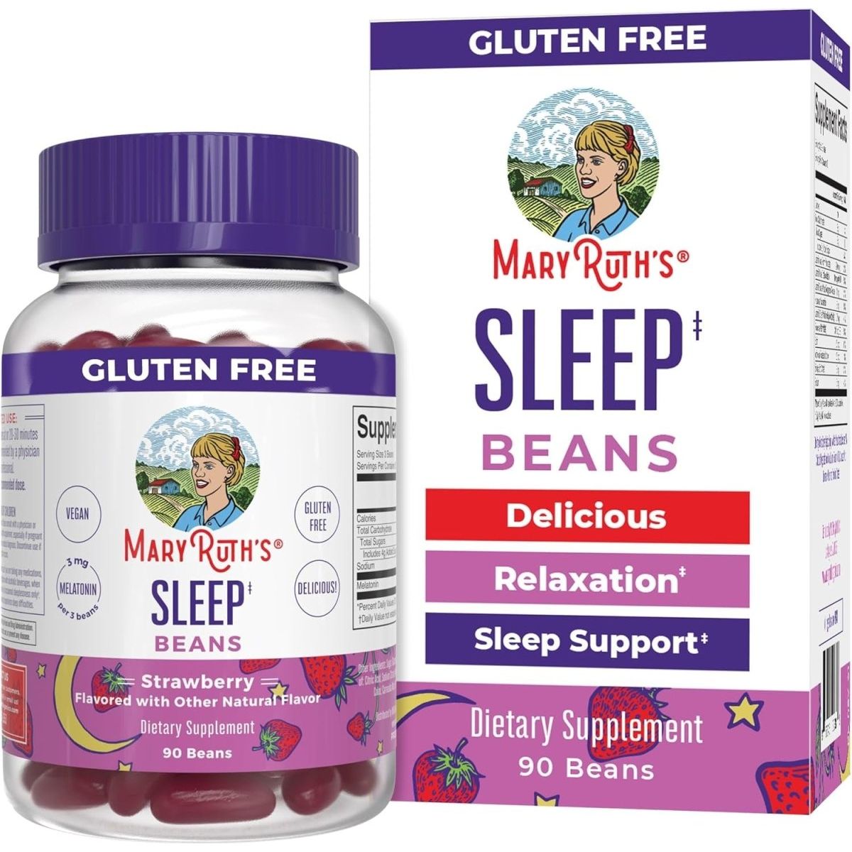 Maryruth Organics Melatonin Vita - Beans for Adults | Relaxation & Sleep Support 90 Count - Suppviv
